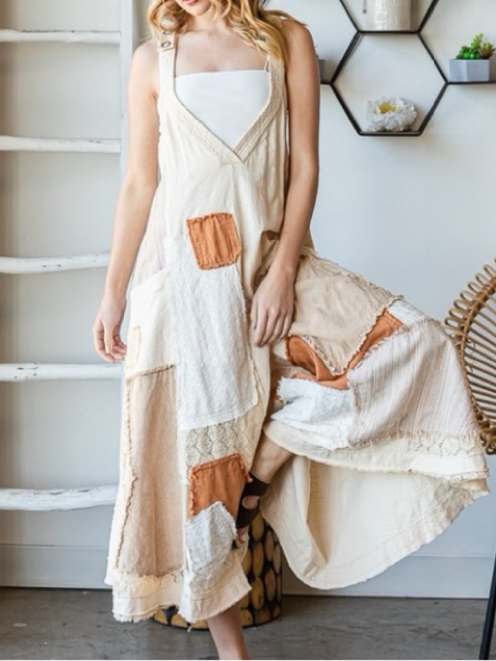 Everyday Chic Boho Patchwork Wide Leg Jumpsuit